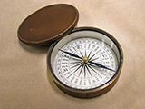 Victorian travellers brass cased pocket compass circa 1870